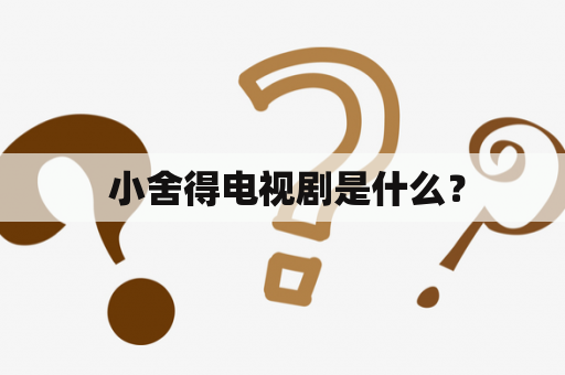  小舍得电视剧是什么？