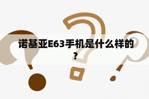  诺基亚E63手机是什么样的？