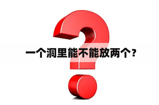  一个洞里能不能放两个？