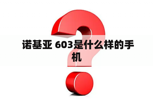  诺基亚 603是什么样的手机