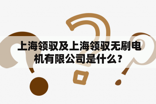  上海领驭及上海领驭无刷电机有限公司是什么？