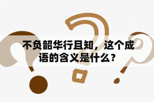  不负韶华行且知，这个成语的含义是什么？