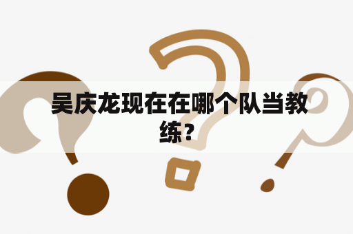  吴庆龙现在在哪个队当教练？