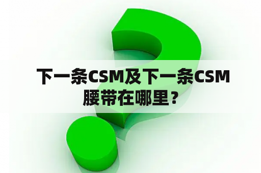  下一条CSM及下一条CSM腰带在哪里？