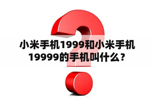  小米手机1999和小米手机19999的手机叫什么？