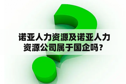  诺亚人力资源及诺亚人力资源公司属于国企吗？