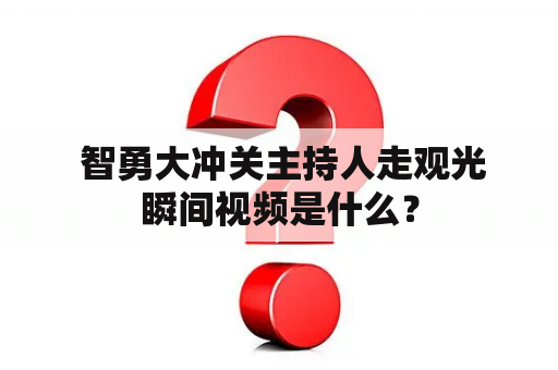  智勇大冲关主持人走观光瞬间视频是什么？