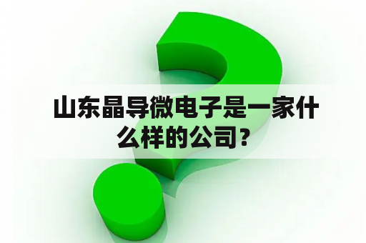  山东晶导微电子是一家什么样的公司？