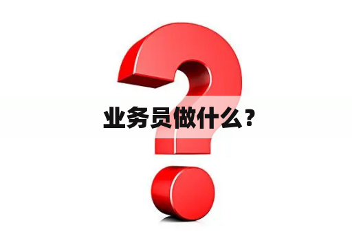  业务员做什么？