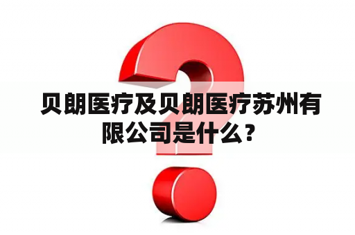  贝朗医疗及贝朗医疗苏州有限公司是什么？