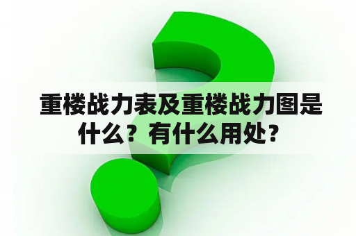  重楼战力表及重楼战力图是什么？有什么用处？