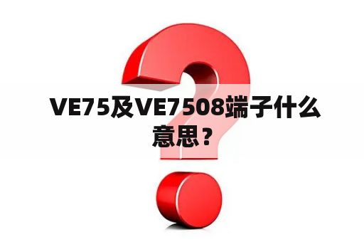  VE75及VE7508端子什么意思？