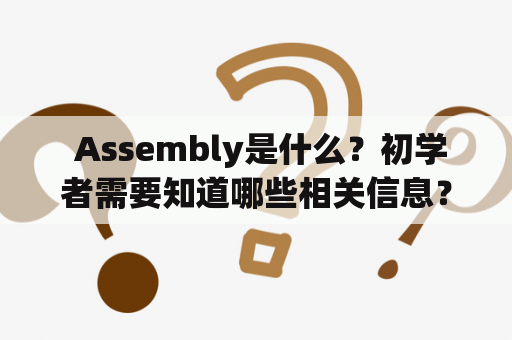  Assembly是什么？初学者需要知道哪些相关信息？