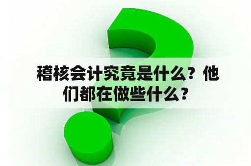  稽核会计究竟是什么？他们都在做些什么？