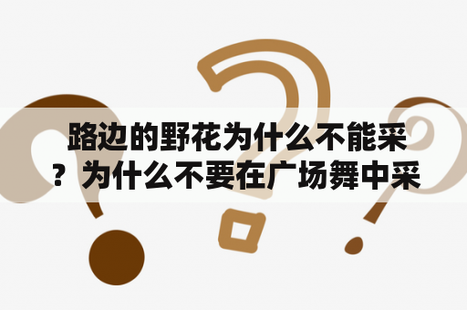  路边的野花为什么不能采？为什么不要在广场舞中采花？