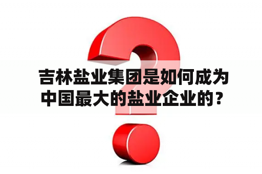  吉林盐业集团是如何成为中国最大的盐业企业的？