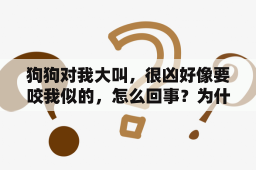 狗狗对我大叫，很凶好像要咬我似的，怎么回事？为什么小狗总是追着人裤腿咬，怎么让他纠正？