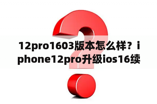 12pro1603版本怎么样？iphone12pro升级ios16续航对比？