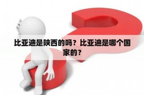 比亚迪是陕西的吗？比亚迪是哪个国家的？