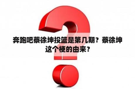 奔跑吧蔡徐坤投篮是第几期？蔡徐坤这个梗的由来？