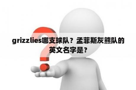 grizzlies哪支球队？孟菲斯灰熊队的英文名字是？