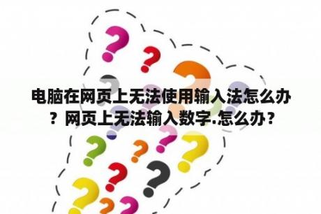 电脑在网页上无法使用输入法怎么办？网页上无法输入数字.怎么办？