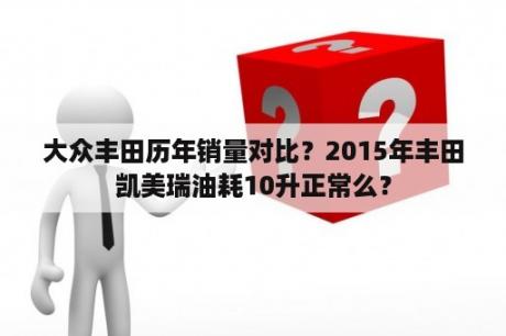 大众丰田历年销量对比？2015年丰田凯美瑞油耗10升正常么？