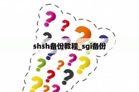 shsh备份教程_sgi备份