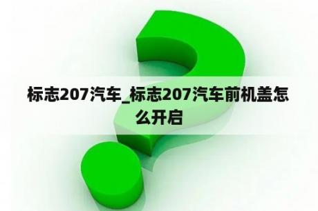 标志207汽车_标志207汽车前机盖怎么开启