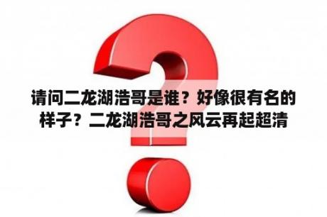 请问二龙湖浩哥是谁？好像很有名的样子？二龙湖浩哥之风云再起超清