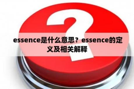  essence是什么意思？essence的定义及相关解释