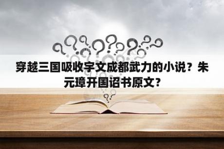 穿越三国吸收宇文成都武力的小说？朱元璋开国诏书原文？