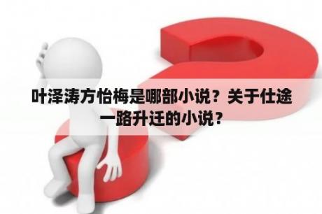 叶泽涛方怡梅是哪部小说？关于仕途一路升迁的小说？