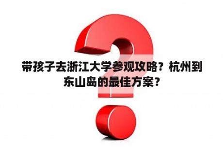 带孩子去浙江大学参观攻略？杭州到东山岛的最佳方案？