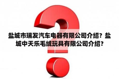 盐城市瑞发汽车电器有限公司介绍？盐城中天乐毛绒玩具有限公司介绍？