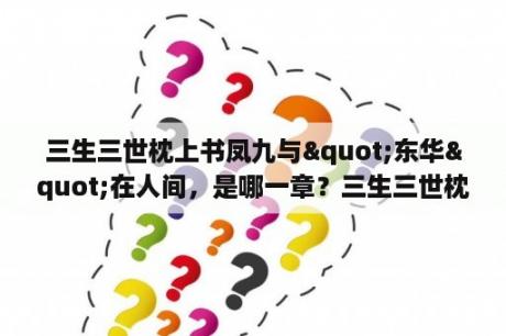 三生三世枕上书凤九与"东华"在人间，是哪一章？三生三世枕上书帝君为小九疗伤哪集？