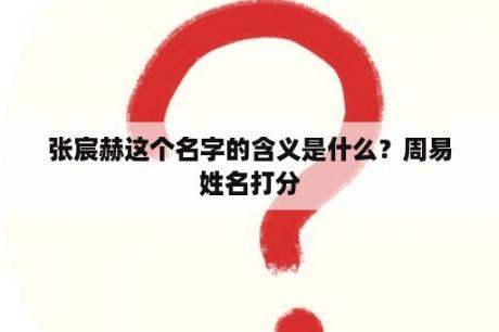 张宸赫这个名字的含义是什么？周易姓名打分