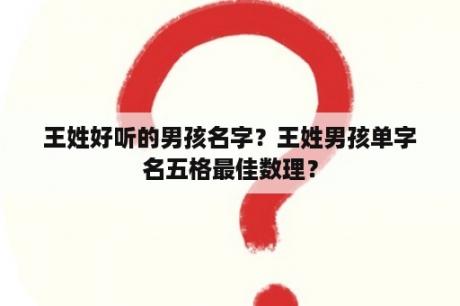 王姓好听的男孩名字？王姓男孩单字名五格最佳数理？