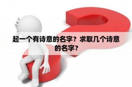 起一个有诗意的名字？求取几个诗意的名字？