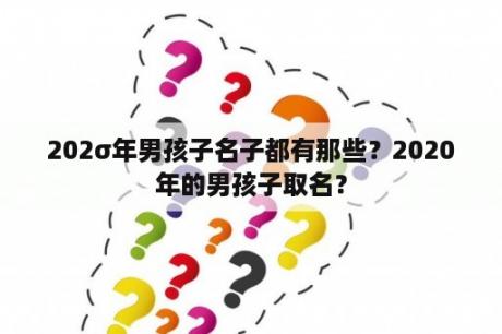 202σ年男孩子名子都有那些？2020年的男孩子取名？