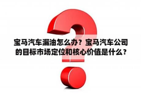 宝马汽车漏油怎么办？宝马汽车公司的目标市场定位和核心价值是什么？