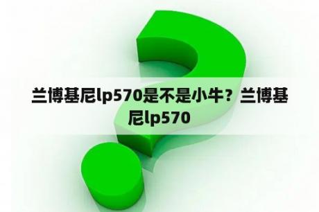 兰博基尼lp570是不是小牛？兰博基尼lp570