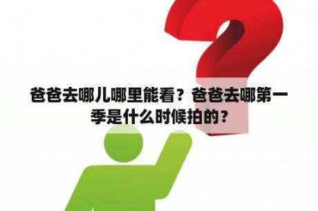 爸爸去哪儿哪里能看？爸爸去哪第一季是什么时候拍的？