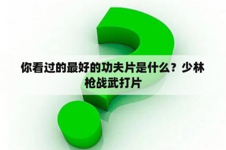 你看过的最好的功夫片是什么？少林枪战武打片