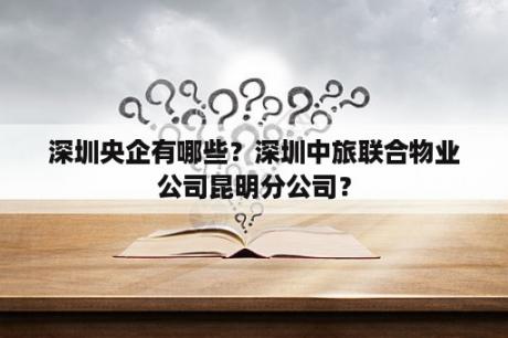 深圳央企有哪些？深圳中旅联合物业公司昆明分公司？