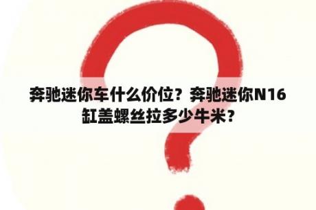 奔驰迷你车什么价位？奔驰迷你N16缸盖螺丝拉多少牛米？