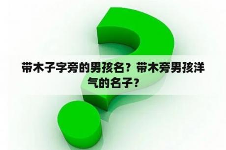 带木子字旁的男孩名？带木旁男孩洋气的名子？