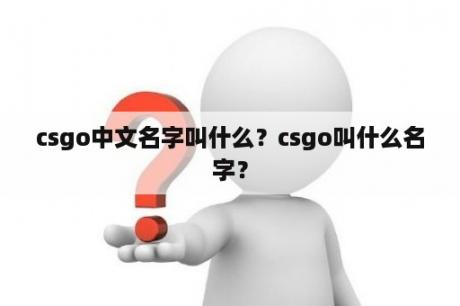 csgo中文名字叫什么？csgo叫什么名字？