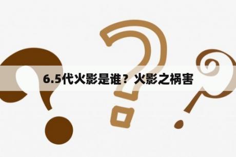 6.5代火影是谁？火影之祸害