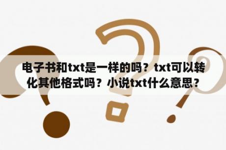 电子书和txt是一样的吗？txt可以转化其他格式吗？小说txt什么意思？